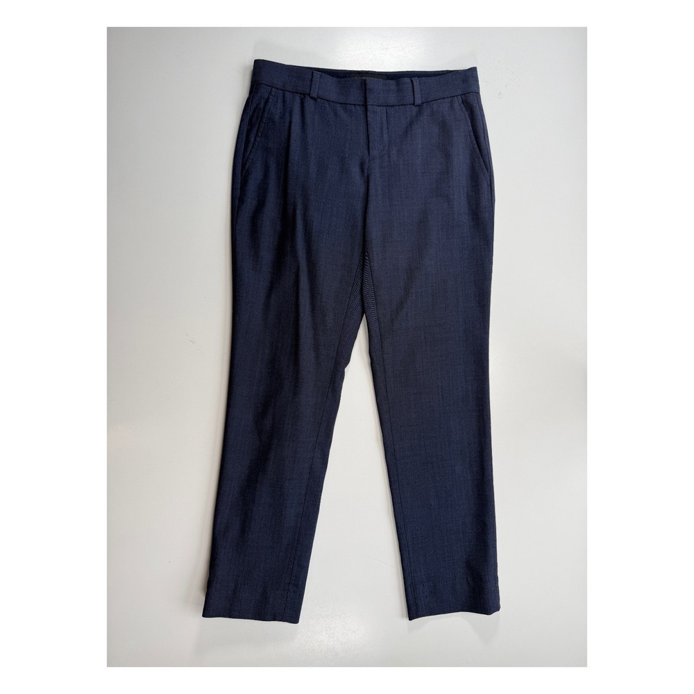Banana Republic Ryan Straight Dress‎ Pant Womens 00 Petite Navy Blue Wool
